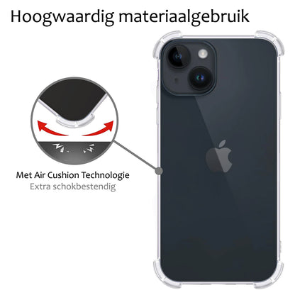 iPhone 15 Hoesje Shockproof Backcover Siliconen - Transparant