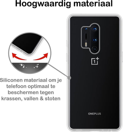 OnePlus 8 Pro Hoesje Siliconen Backcover Lichtgewicht - Transparant
