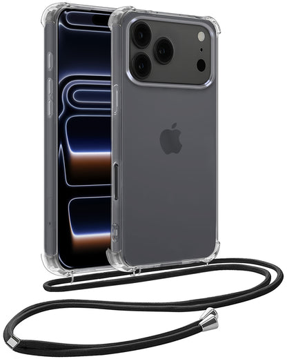 iPhone 17 Pro Max Hoesje met Koord Backcover Shockproof - Transparant