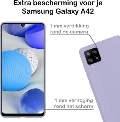 Samsung A42 Hoesje Siliconen Backcover Lichtgewicht - Lila