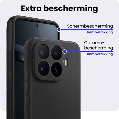 Xiaomi 17T Hoesje Siliconen Backcover Lichtgewicht - Zwart