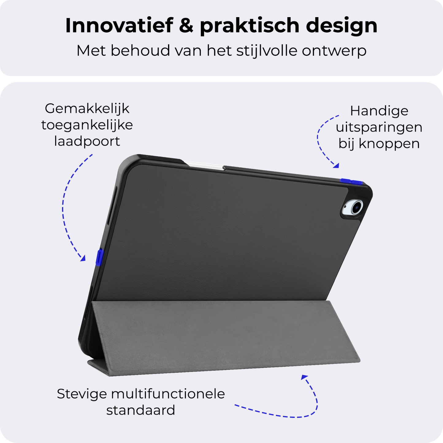 iPad Air 2024 (11 inch) Hoesje Book Case Met Apple Pencil Uitsparing - Grijs