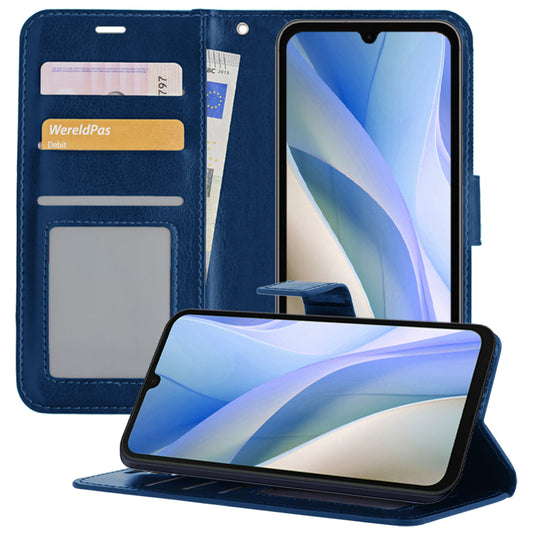 Samsung A15 Hoesje Book Case Kunstleer - Donkerblauw