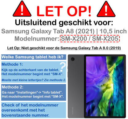 Samsung Galaxy Tab A8 Trifold Bookcase Hoes 360 Graden Draaibaar - Bruin