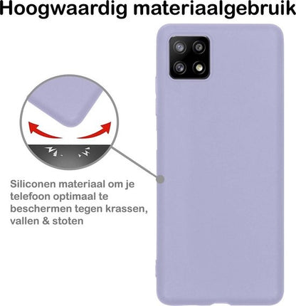 Samsung A22 5G Hoesje Siliconen Backcover Lichtgewicht - Lila