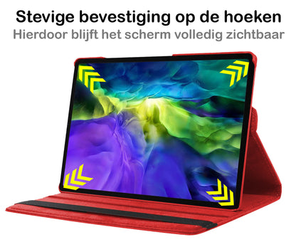 Samsung Galaxy Tab A8 Trifold Bookcase Hoes 360 Graden Draaibaar - Rood