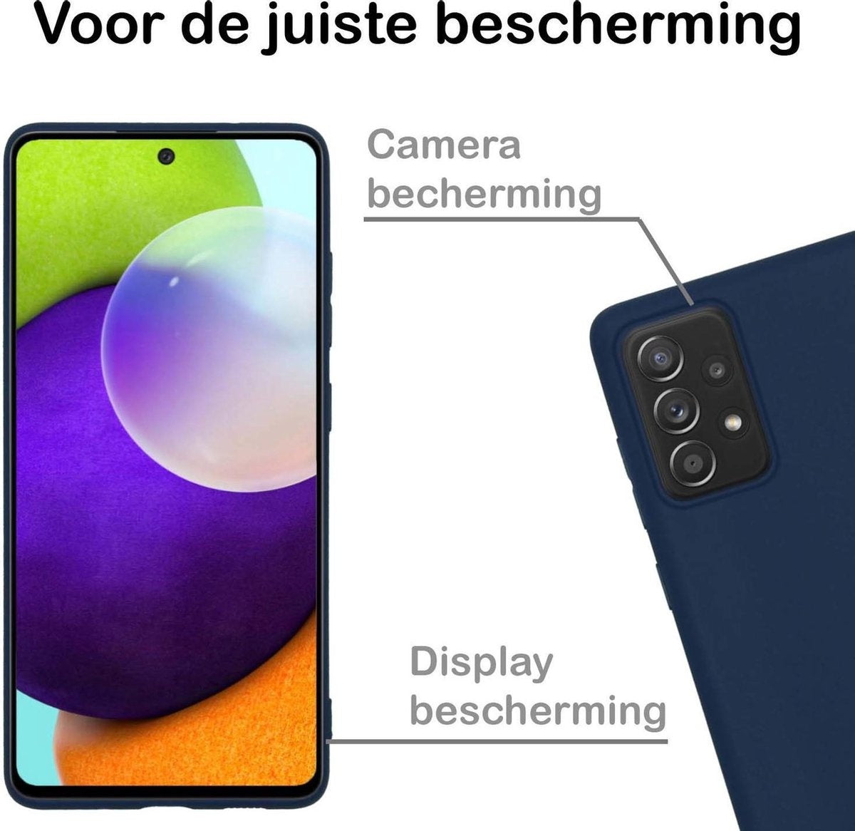 Samsung A52 Hoesje Siliconen - Donkerblauw