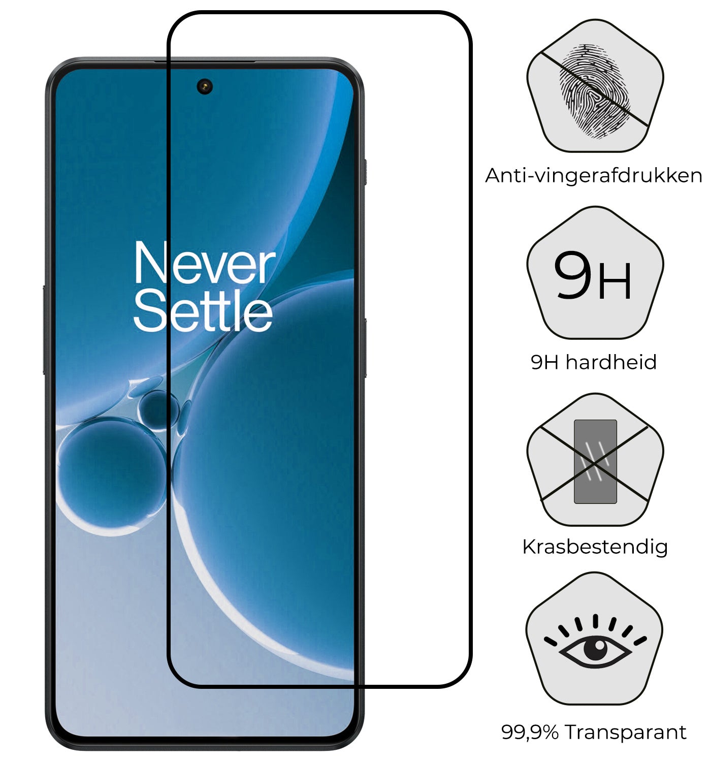 OnePlus Nord 3 Screenprotector Full Cover Tempered Glass