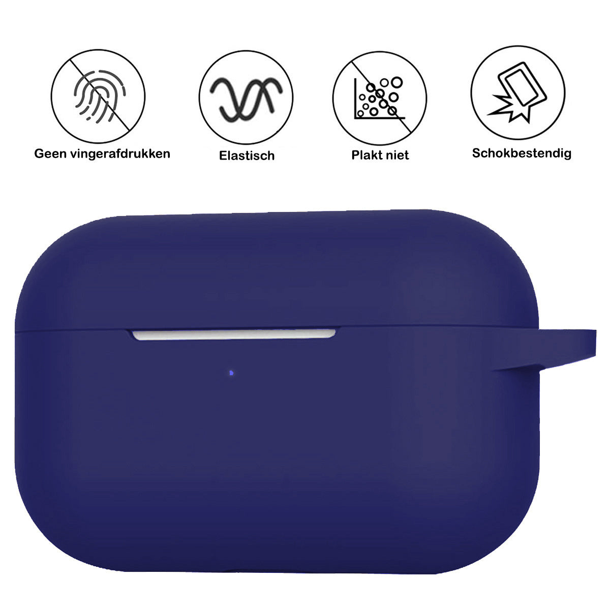 AirPods Pro 2 Hoesje Siliconen met Clip - Donkerblauw