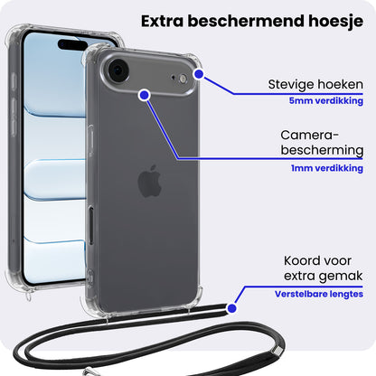 iPhone Air Hoesje met Koord Backcover Shockproof - Transparant