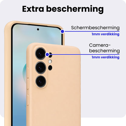 Samsung S26 Ultra Hoesje Siliconen Backcover Lichtgewicht - Zand