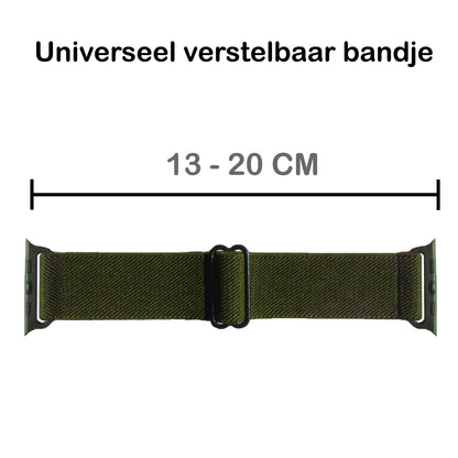 Horloge Bandje Geschikt Voor Apple Watch 1-8 / SE - 38/40/41 mm Bandje Stof - Donkergroen