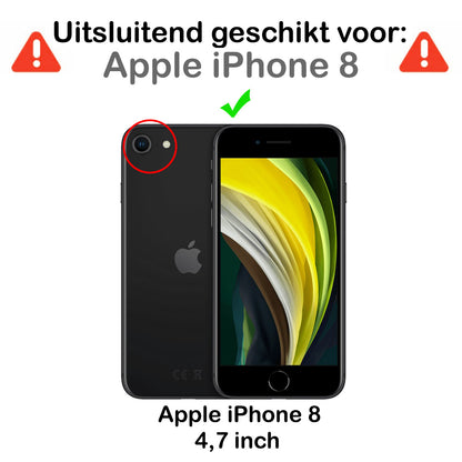 iPhone 8 Hoesje Bookcase Cover met Kaarthouder - Donkerblauw