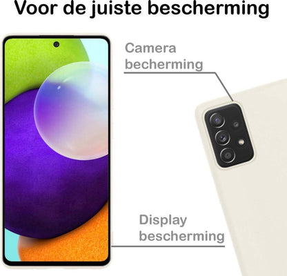 Samsung A52 Hoesje Siliconen Backcover Lichtgewicht - Wit