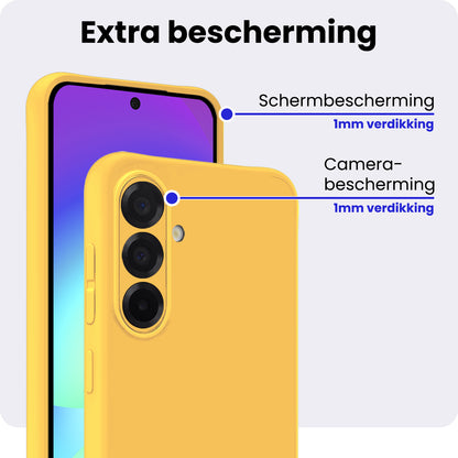 Samsung A56 Hoesje Siliconen Backcover Lichtgewicht - Geel