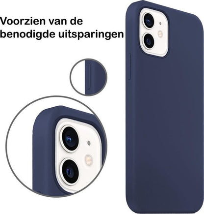 iPhone 12 Mini Hoesje Siliconen Backcover Lichtgewicht - Donkerblauw
