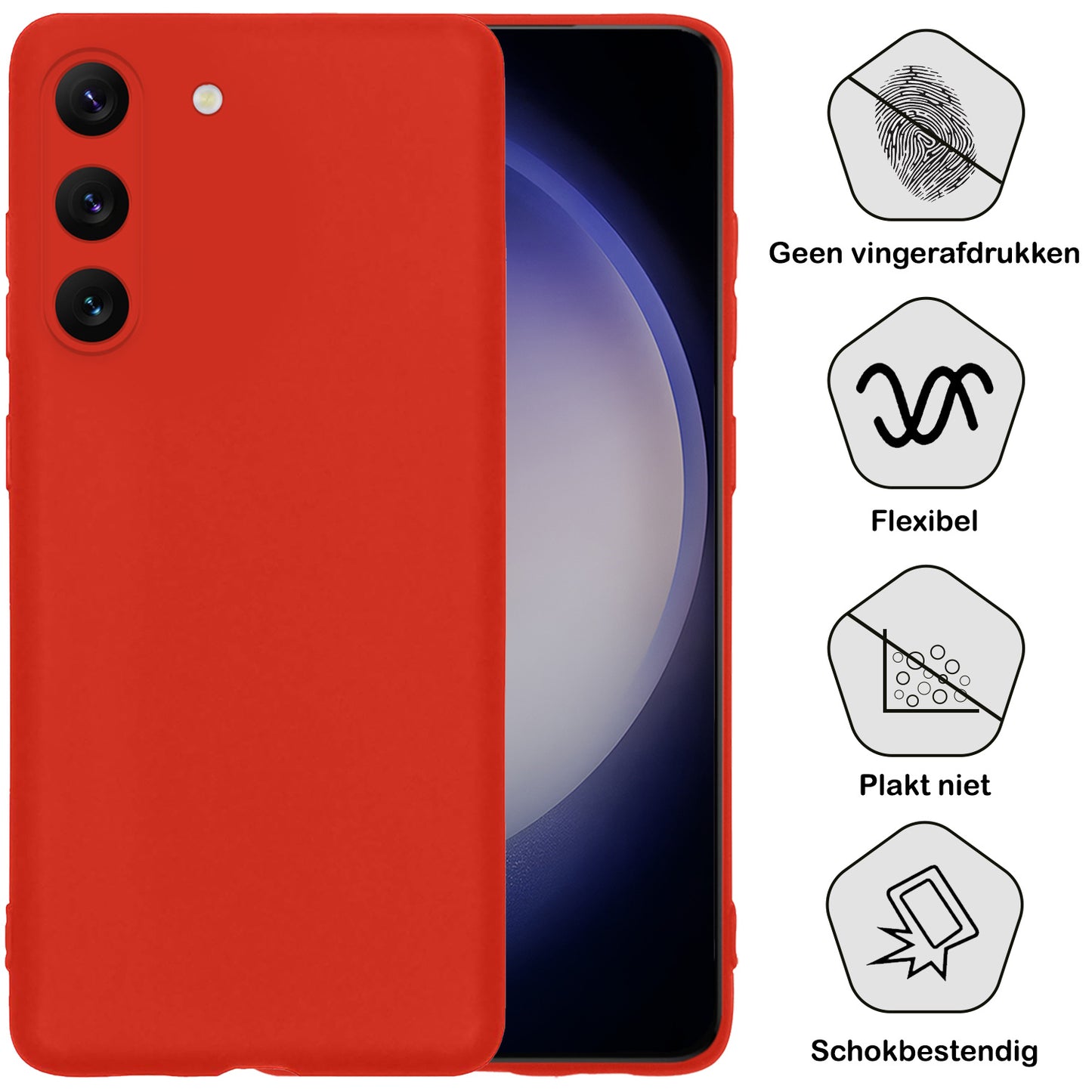 Samsung S23 Hoesje Siliconen - Rood