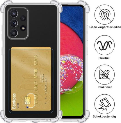 Samsung A52s Hoesje Kaarthouder Backcover Shockproof - Transparant
