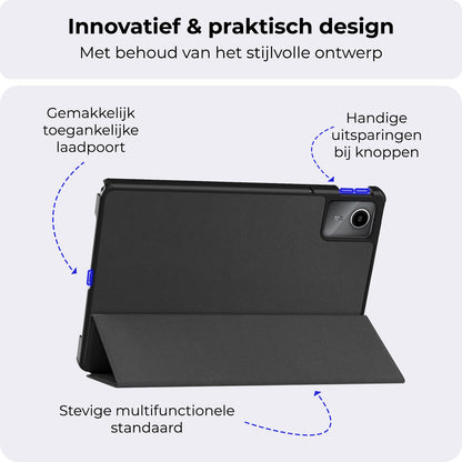 Lenovo Tab M11 Trifold Bookcase Hoes - Zwart