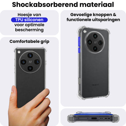 OPPO Find X8 Pro Hoesje Shockproof Backcover Siliconen - Transparant