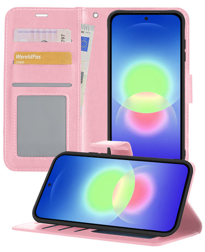 Samsung A27 Hoesje Bookcase Cover met Kaarthouder - Lichtroze