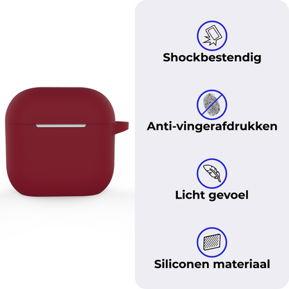 AirPods 4 Hoesje Siliconen Krasbestendig - Donkerrood