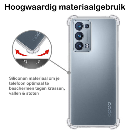 OPPO Reno 6 Pro Hoesje Shockproof Backcover Siliconen - Transparant