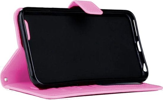 Hoes Geschikt voor iPhone 5SE Hoes Bookcase Hoesje - Licht Roze