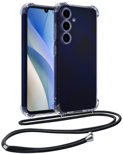 Samsung A15 Hoesje met Koord Backcover Shockproof - Transparant