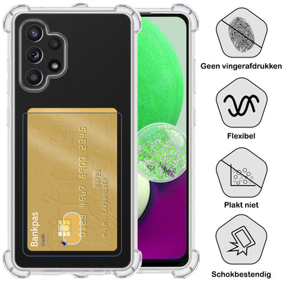 Samsung A32 4G Hoesje Kaarthouder Backcover Shockproof - Transparant