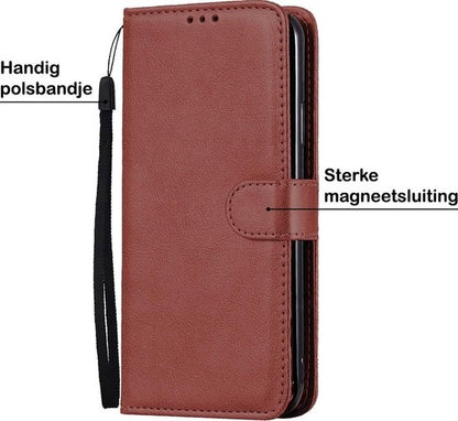 Samsung A71 Hoesje Bookcase Cover met Kaarthouder - Bruin
