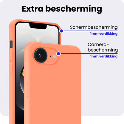 iPhone 16e Hoesje Siliconen Backcover Lichtgewicht - Perzik