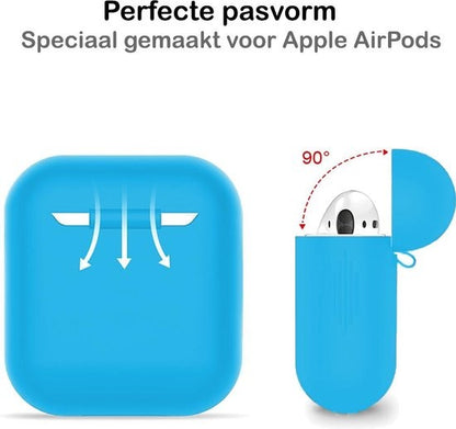 AirPods 1 Hoesje Siliconen Krasbestendig - Lichtblauw