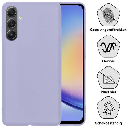 Samsung A34 Hoesje Siliconen Backcover Lichtgewicht - Lila