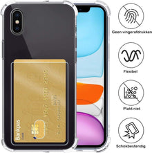 iPhone Xs Max Hoesje Kaarthouder Backcover Shockproof - Transparant