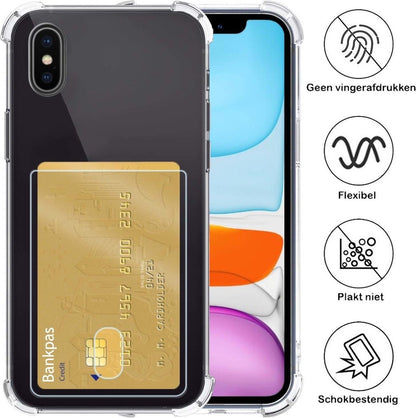 iPhone Xs Max Hoesje Kaarthouder Backcover Shockproof - Transparant
