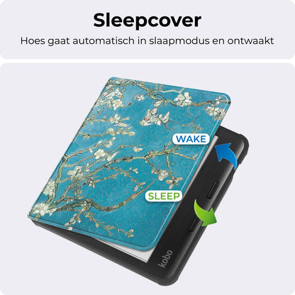 Kobo Libra Colour Bookcase Hoes Shockabsorberend - Bloesem