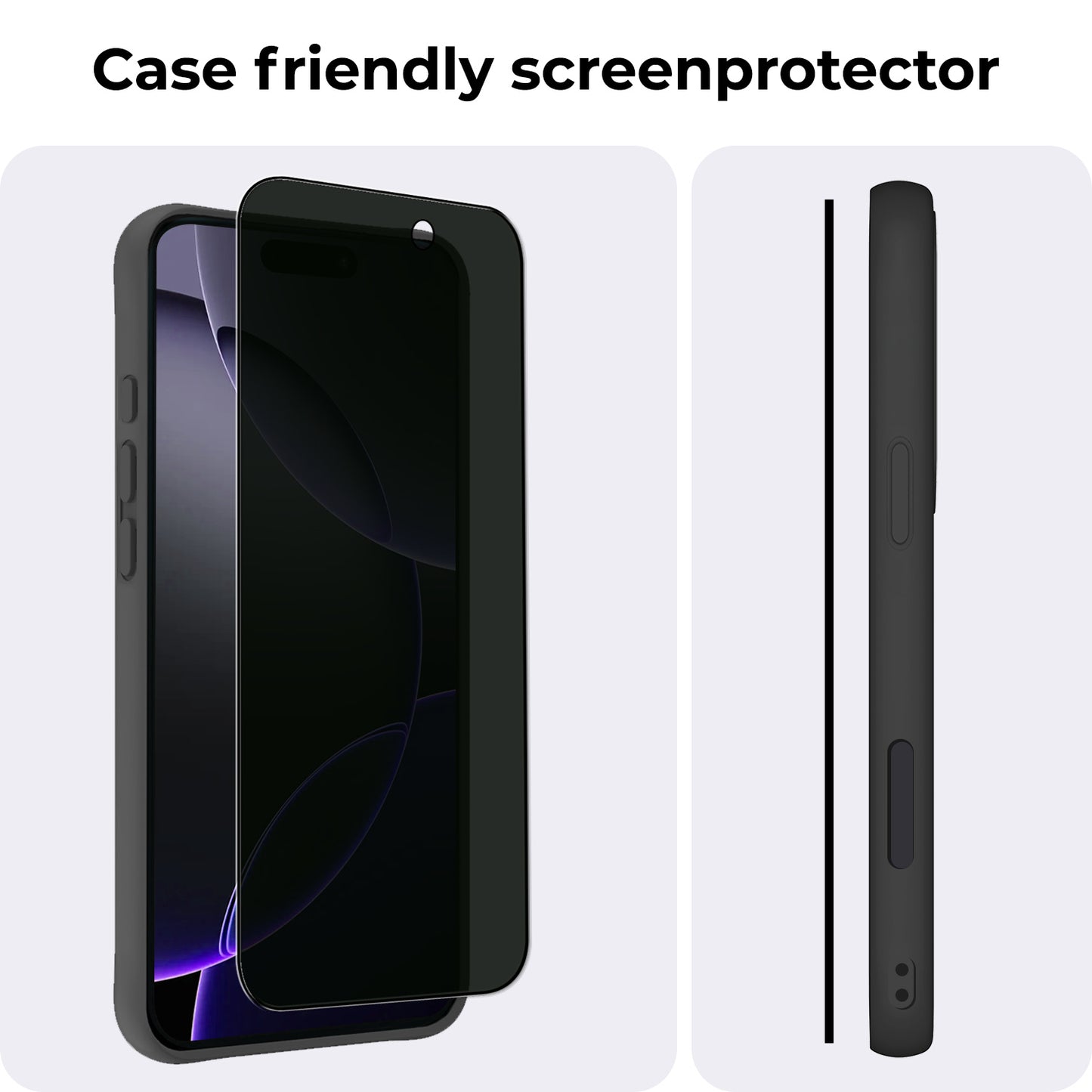 iPhone 16 Pro Screenprotector Privacy Tempered Glass