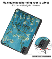 iPad Mini 6 Trifold Bookcase Hoes met Penhouder voor Apple Pen - Bloesem