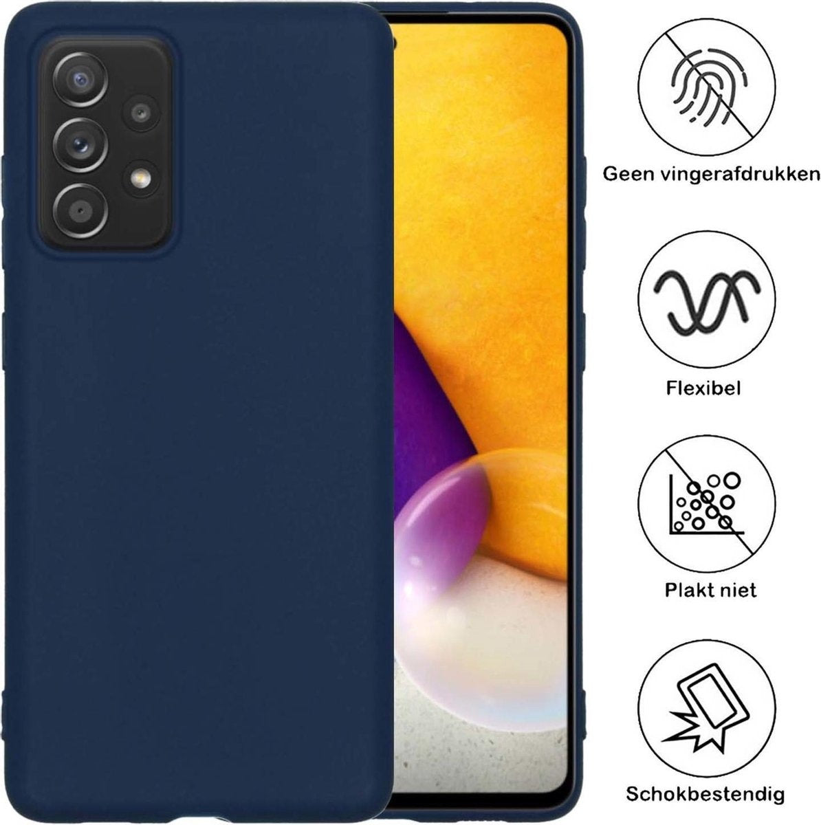 Samsung A72 Hoesje Siliconen - Donkerblauw