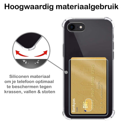 iPhone SE 2022 Hoesje met Pasjeshouder Siliconen - Transparant