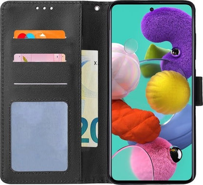 Samsung A51 Hoesje Bookcase Cover met Kaarthouder - Zwart