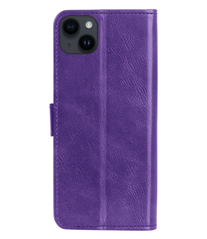 iPhone 15 Plus Hoesje Bookcase Cover met Kaarthouder - Paars