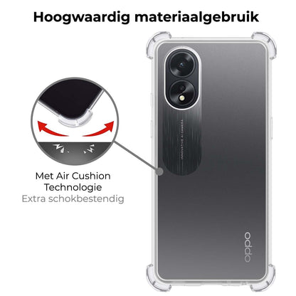 OPPO A18 Hoesje Shockproof Backcover Siliconen - Transparant