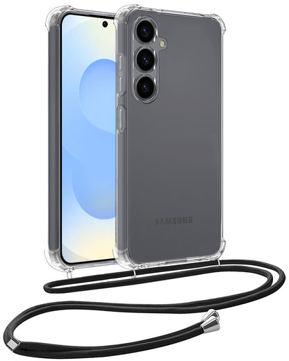 Samsung S25 FE Hoesje met Koord Backcover Shockproof - Transparant