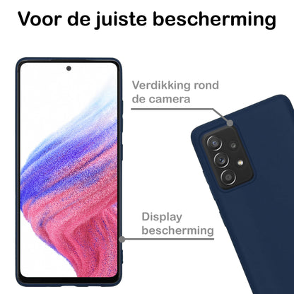 Samsung A53 Hoesje Siliconen Backcover Lichtgewicht - Donkerblauw