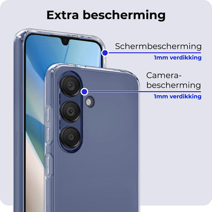 Samsung A15 Hoesje Siliconen Backcover Lichtgewicht - Transparant