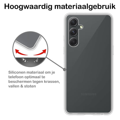 Samsung A34 Hoesje Siliconen Backcover Lichtgewicht - Transparant
