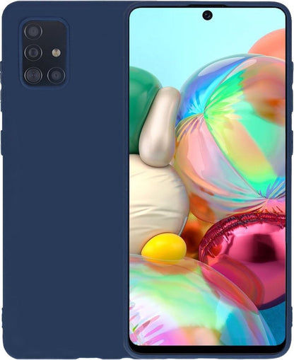 Samsung A71 Hoesje Siliconen Backcover Lichtgewicht - Donkerblauw