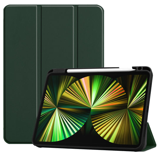 iPad Pro 2021 (12,9 inch) Hoesje Book Case Met Apple Pencil Uitsparing - Donkergroen